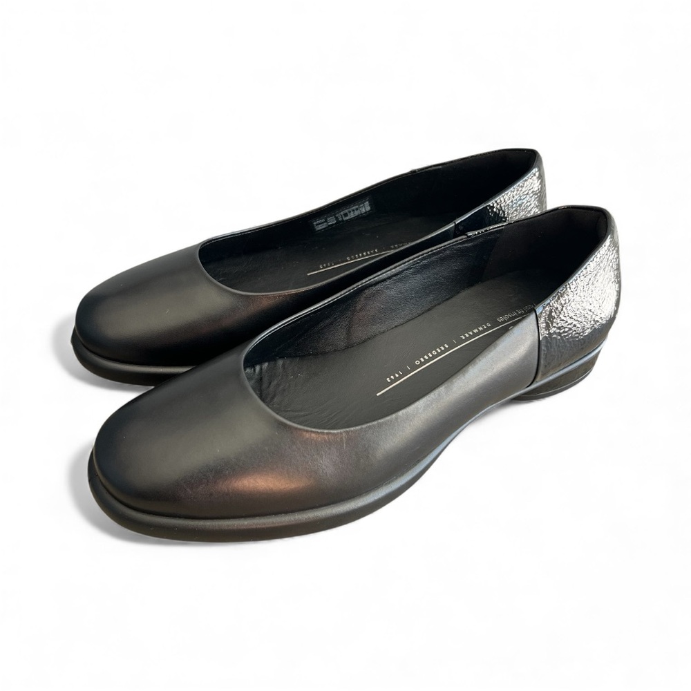 Ecco Sculpted Lx Leather Ballerina Flats Black Size EU 40 US 9 - 9 1/2